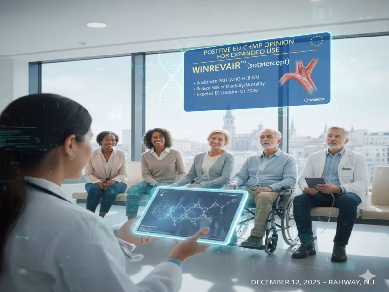 Merck Secures Positive CHMP Opinion to Expand WINREVAIR Use in PAH, Potentially Extending Treatment to WHO FC IV in Europe